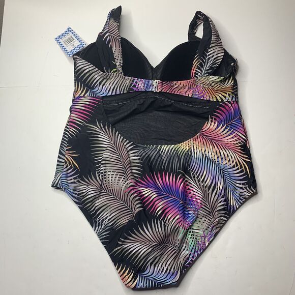 Sun And Sea Swimsuit Leaf Print ONE PIECE Women’s Plus SIZE 22 MSRP $84 - Picture 2 of 6